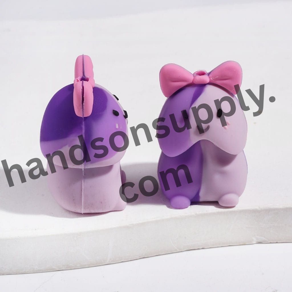 3D Cute Man Exclusive with Bowtie Designs Silicone Focal Beads, Multi-Color