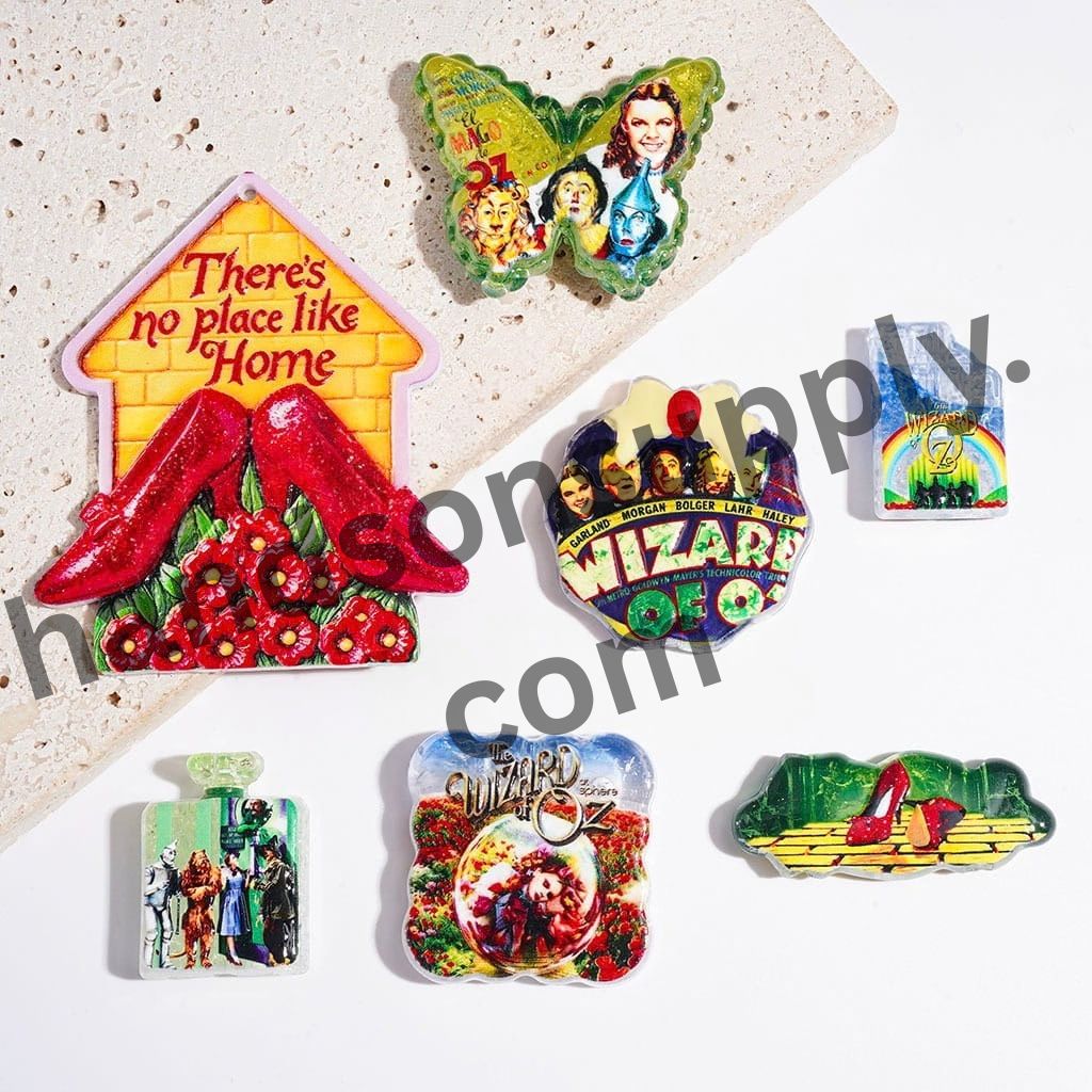 Charming Fantasy Fairy Tale Character Adventure Series Crackle Acrylic Beads & Pendants, Random Mix