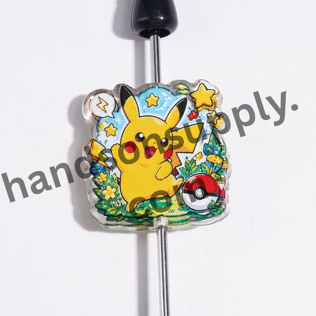 Cute Small Monster Character Series Semi-Clear Acrylic Beads, Random Mix