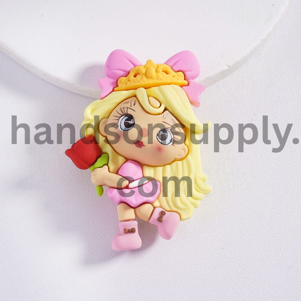 Soft PVC Rubber Princess Girl Figurine Beads Adorable Princess Series Holding Items