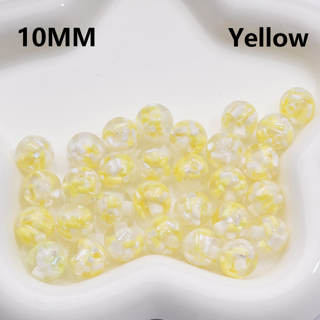 Shiny Colorful Candy Stick Clear Single Color Round Acrylic Waist Beads for Jewelry Making 10mm Random Mix