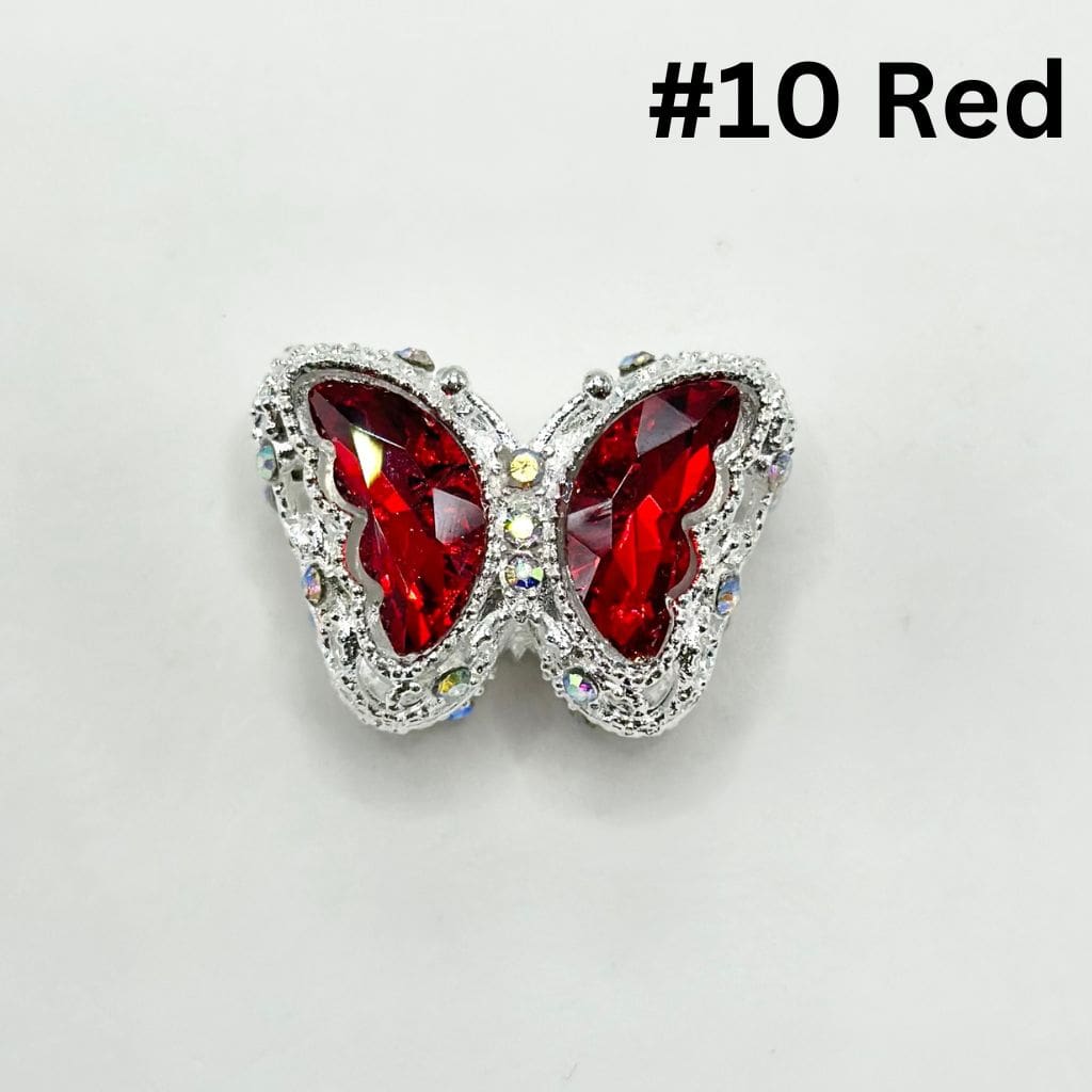 Fancy Alloy Metal Beads with Hollow Sparkling Rhinestone Butterfly, 20mm by 28mm