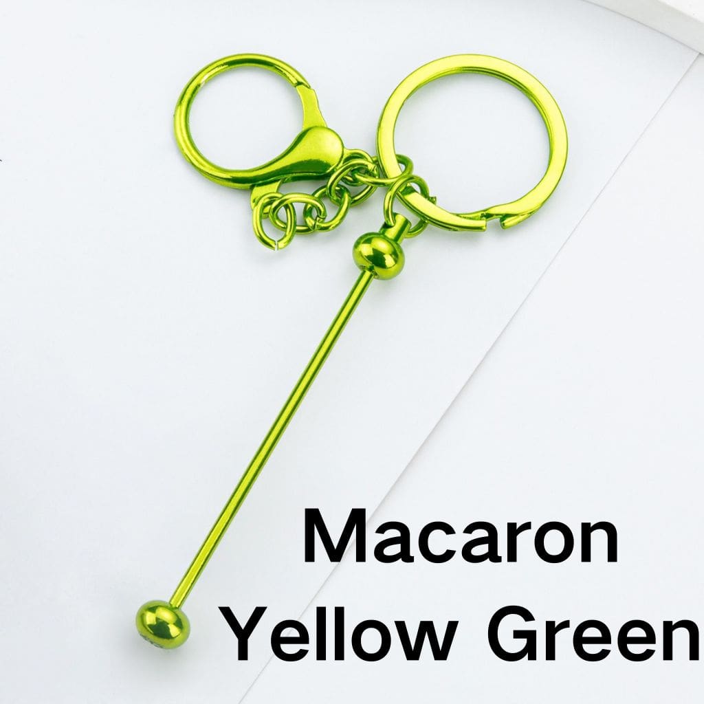 UV Coating Beadable Metal Keychain with Bar and Lobster Clasp, 148MM (Please Read the Description)