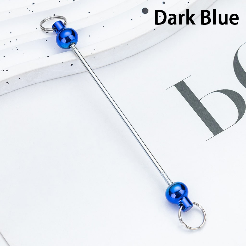 DIY Metallic Keychain Bar Accessories in Metallic Colors with Round Beads 10cm