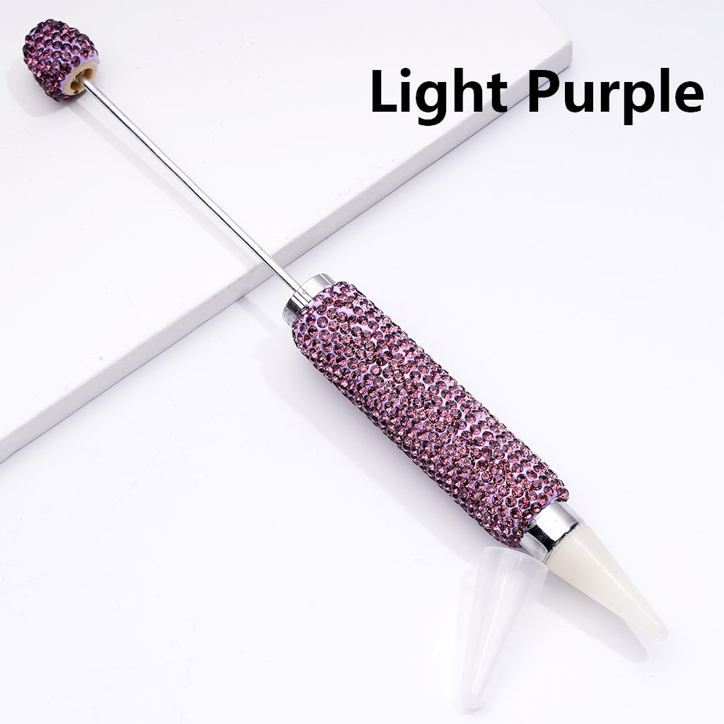 Beadable Clay Wax Picker Pen with Shiny Rhinestones Solid Color Dotting Tool for Rhinestones, Replaceable Wax Tip (Please Read Description)