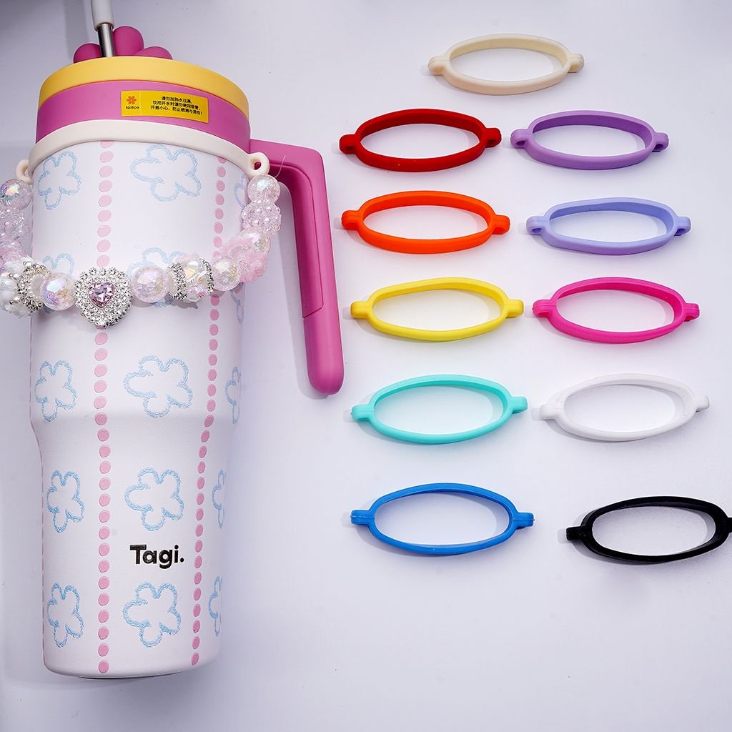Multi-Color Silicone Bottle & Cup Sleeve Set – Includes Handle Strap, Drawstring & Ring 88MM Length