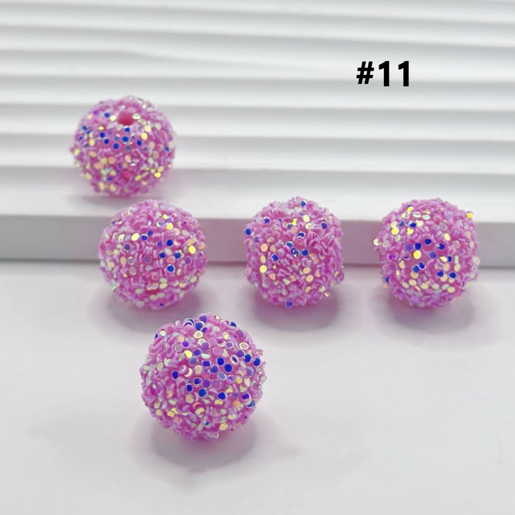 Sparkling Rhinestone Sugar Beads 16mm