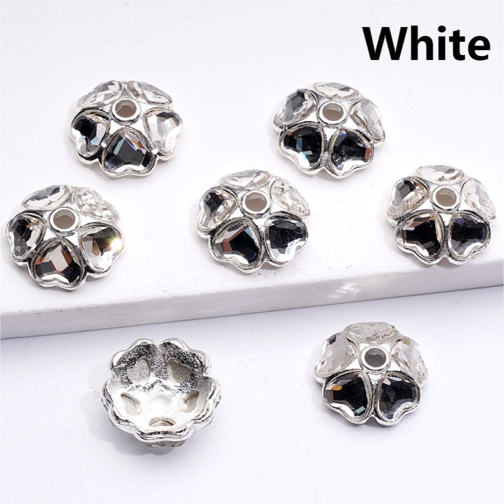 Metal Alloy Beads Cage Cap Heart Rhinestones Silver 16MM (Single Color is available for 100pcs(Whole Bag))