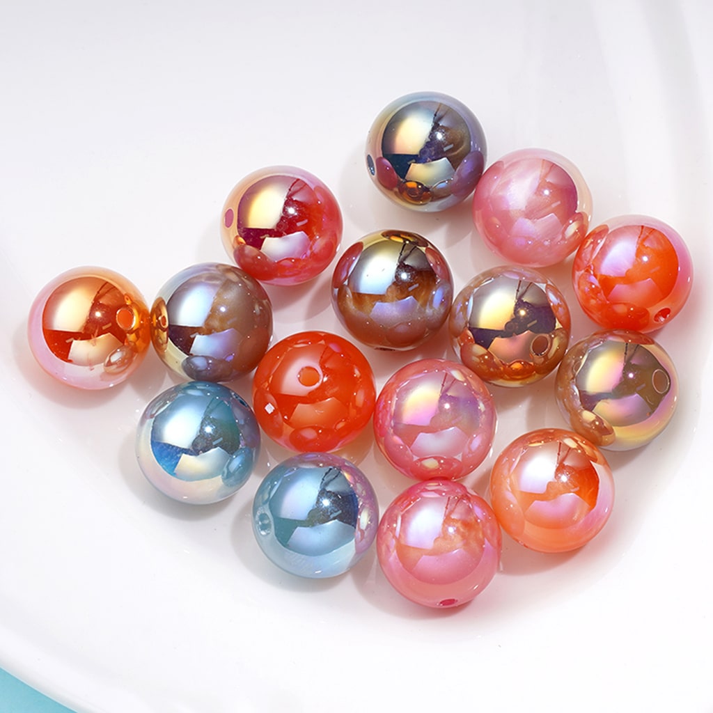 Light Variation Color Change Acrylic Beads, Random Mix, 16MM