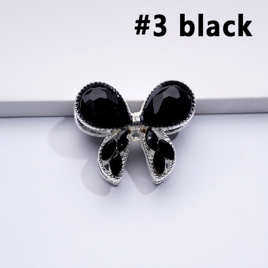 Silver Delicate Fancy Alloy Bowknot with Colorful Shiny Rhinestones Beads, Around 31*26MM
