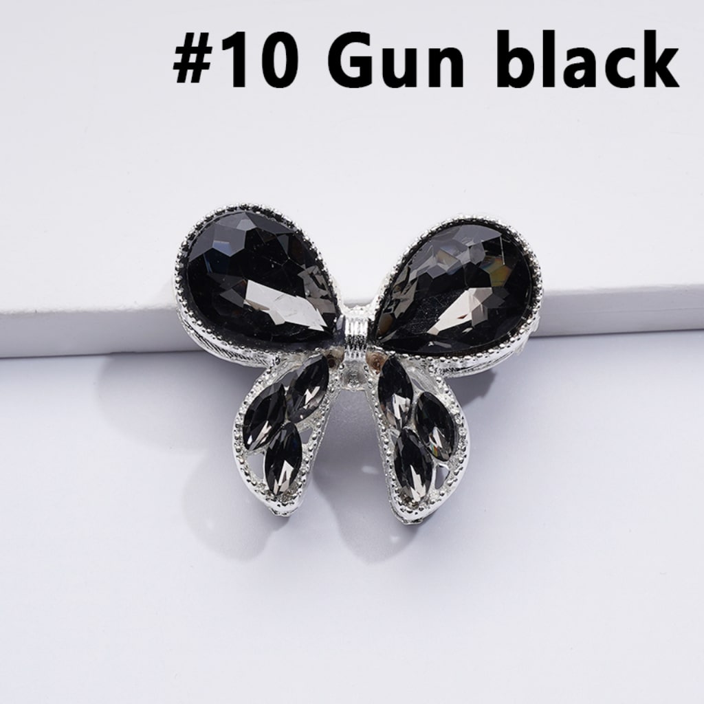 Silver Delicate Fancy Alloy Bowknot with Colorful Shiny Rhinestones Beads, Around 31*26MM
