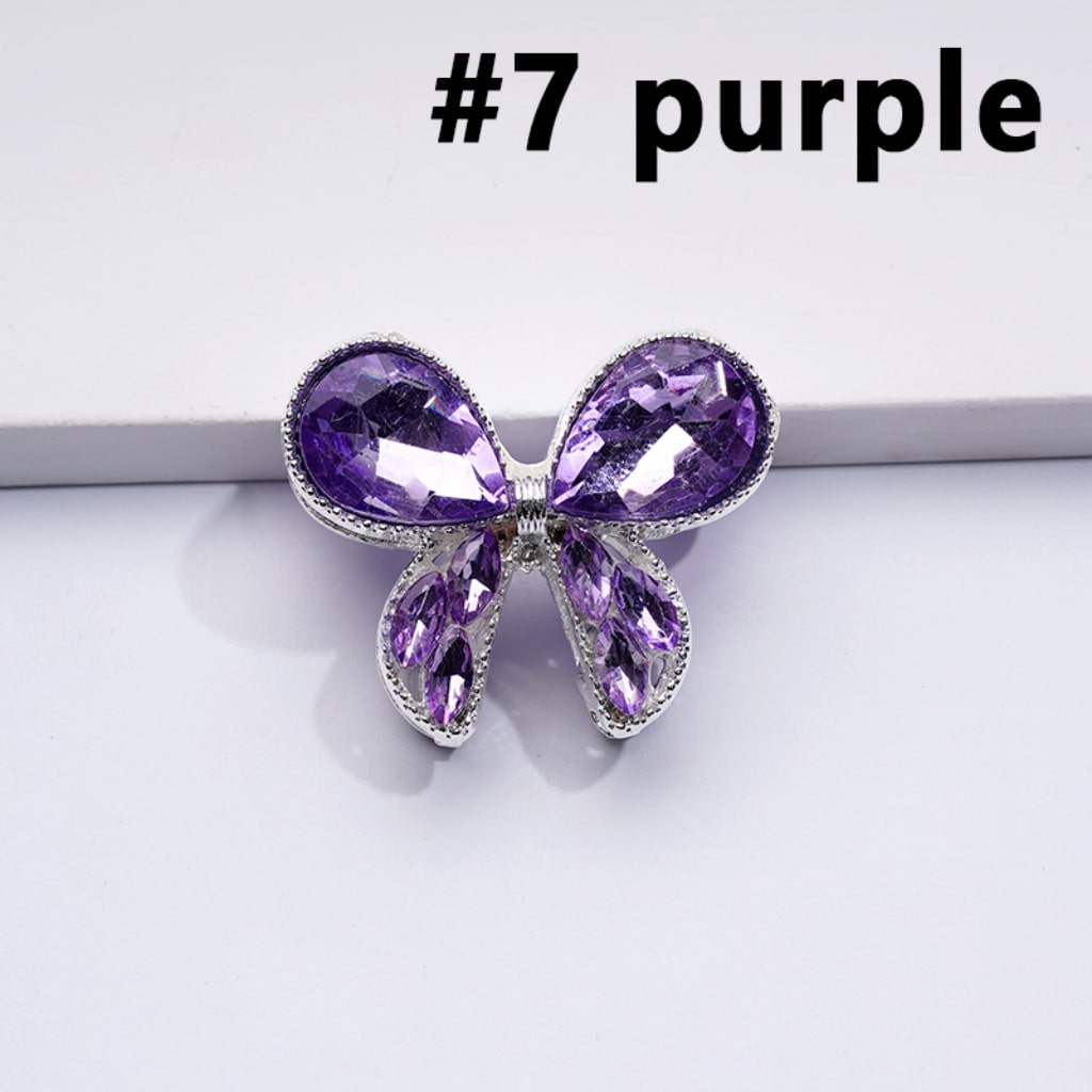 Silver Delicate Fancy Alloy Bowknot with Colorful Shiny Rhinestones Beads, Around 31*26MM