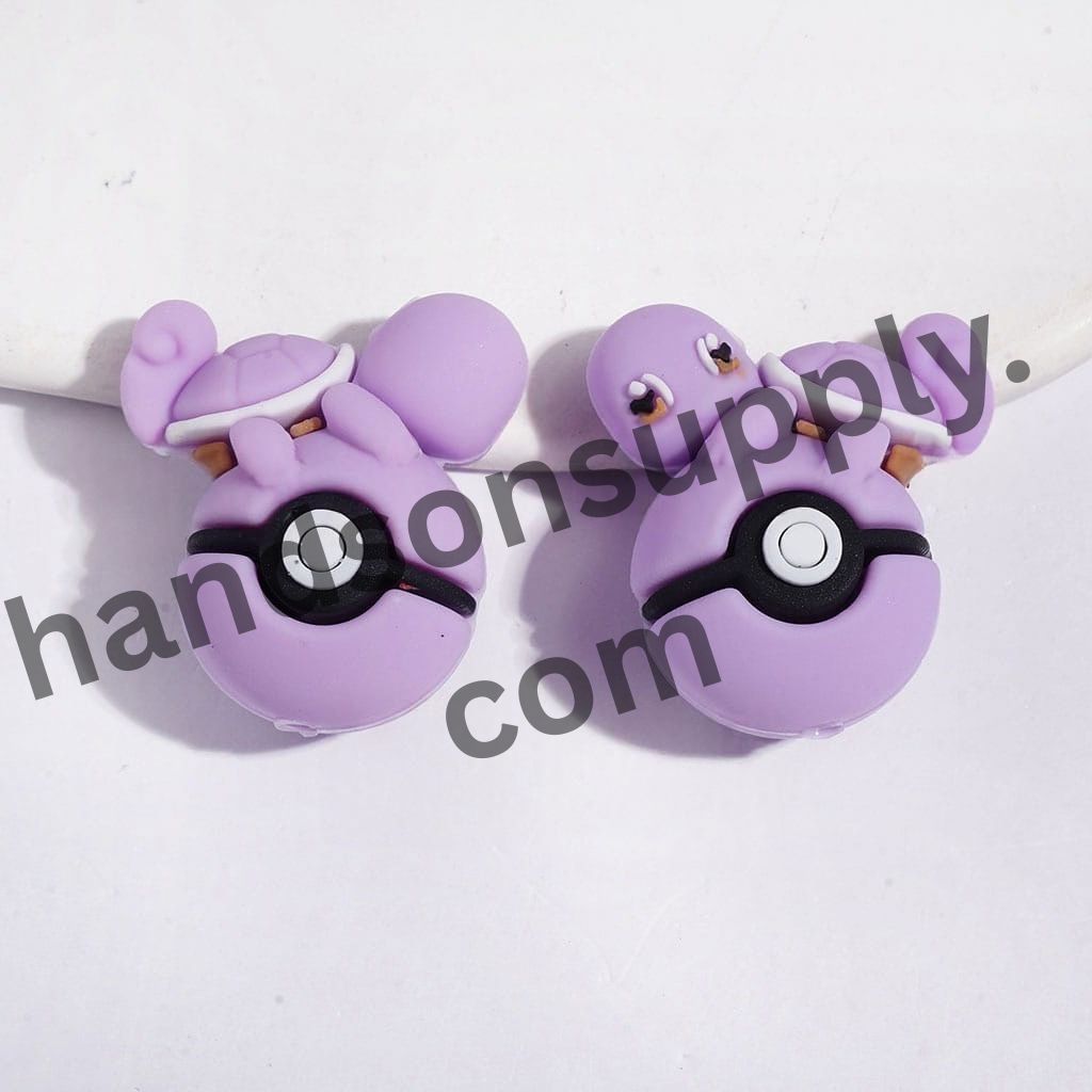 3D Adorable Turtle Character Resting on Magic Ball Silicone Focal Beads, 25*29MM, Multi-Color
