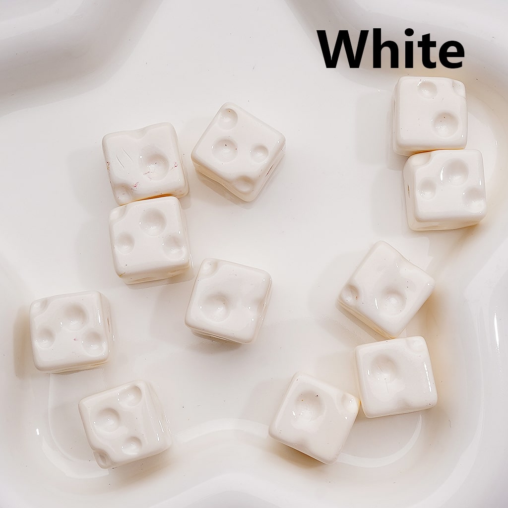 Cheese Cube Square Acrylic Beads Solid Color 14MM (Single Color is available for 200pcs Whole bag)