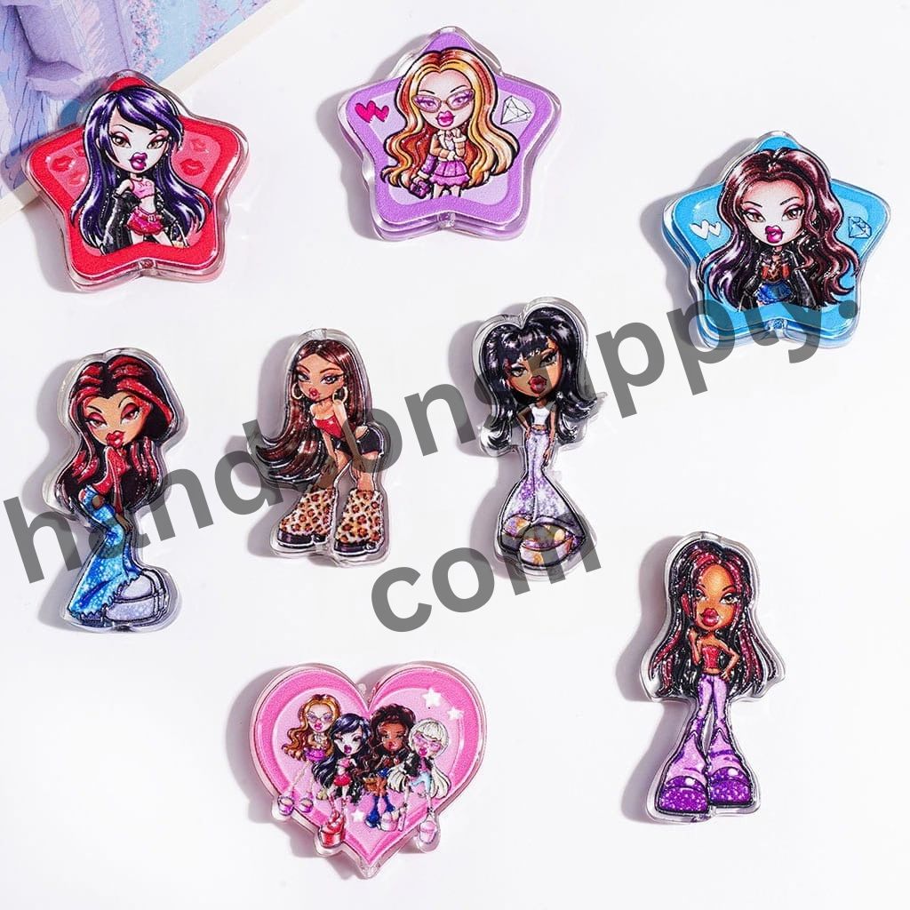 Dark Fantasy Gothic Doll Character Assorted Designs Semi-Clear Acrylic Beads, Random Mix