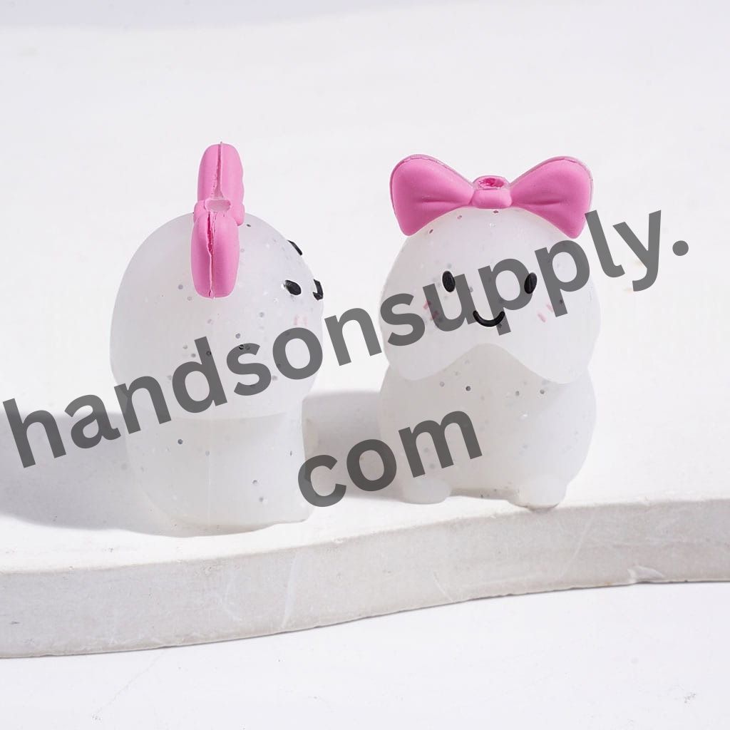3D Cute Man Exclusive with Bowtie Designs Silicone Focal Beads, Multi-Color