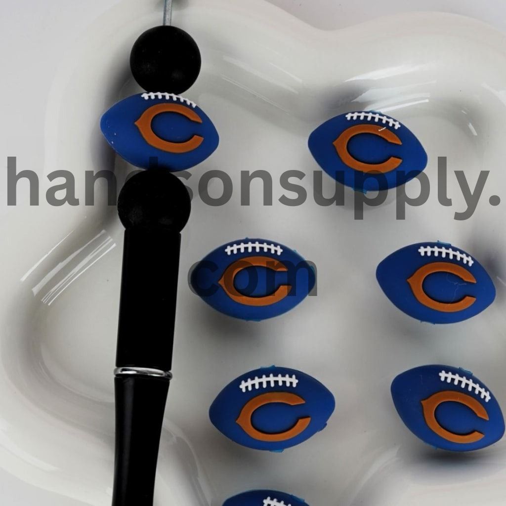 3D USA America Football Teams Silicone Focal Beads
