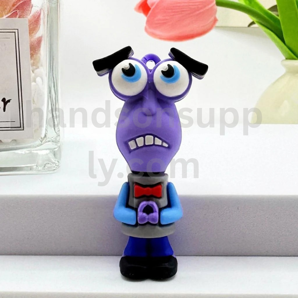 Large 3D Inside Out Character Design for Keychains Rubber Silicone Beads