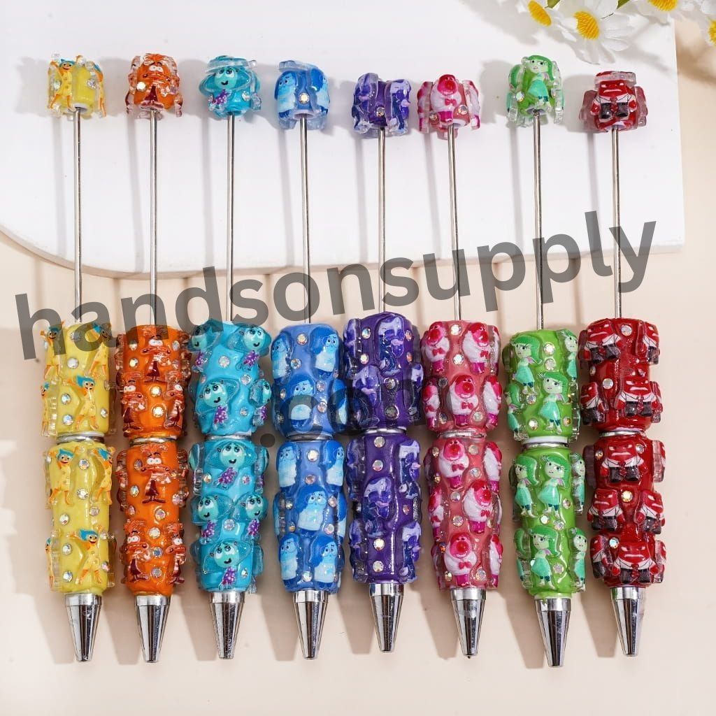Adorable Five Emotions Mind Character Series, Multi-Color Beadable Clay Pens