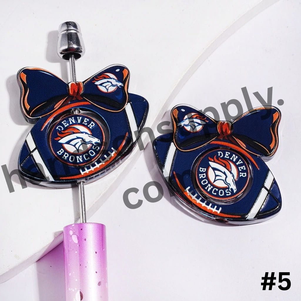 Sporty American Football Shape with Bowtie Collection Set  Series Acrylic Beads, Update Other Style Later |  (Please Read the Description)
