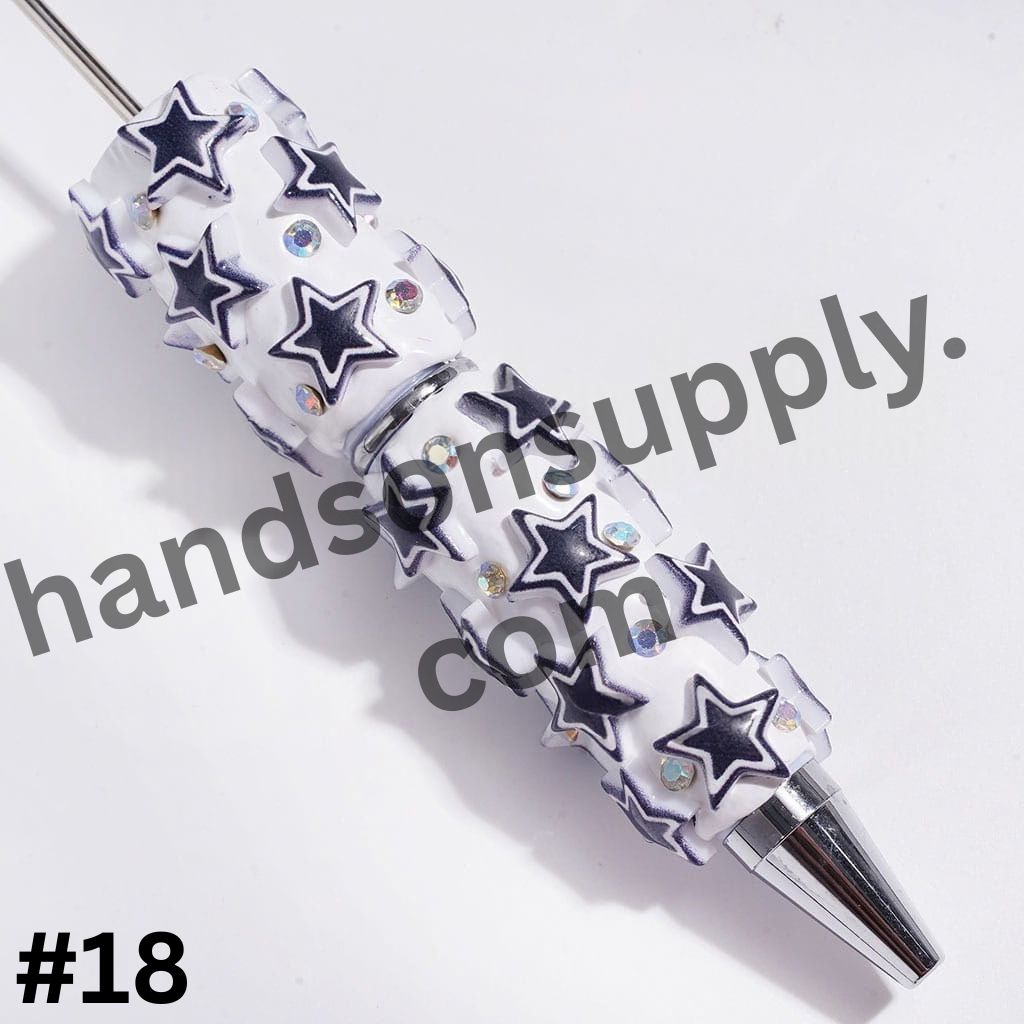 NY American Football Baseball Team Designs with Sparkling AB Rhinestones Beadable Clay Pens