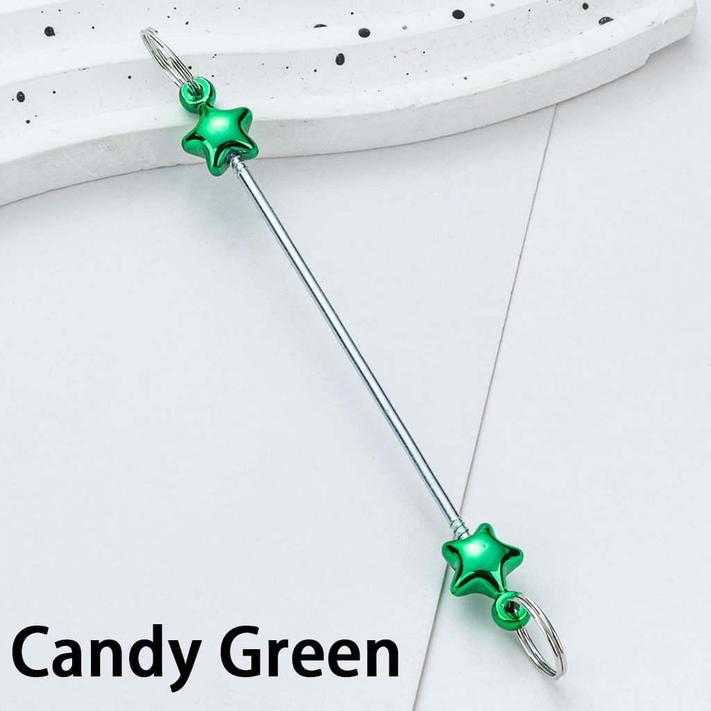 DIY Plastic Metallic Color Beadable Star Keychain Bars 10CM