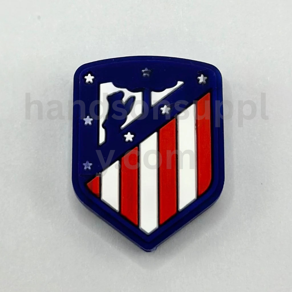 Atletico Madrid Flag Design Soccer Football Theme Silicone Focal Beads