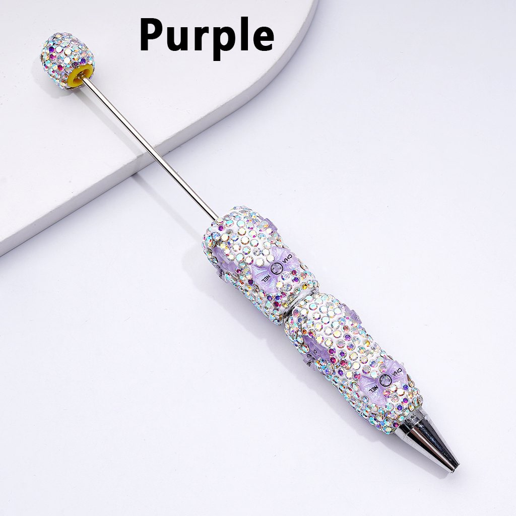 Beadable Clay Pens with Mini AB Rhinestone Bowknots – Fully Covered Sparkle Design