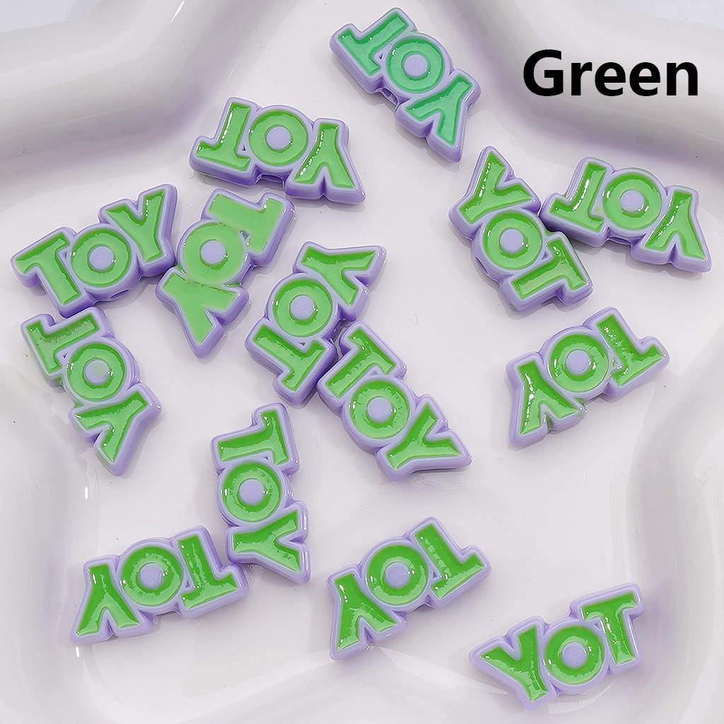 TOY Letters Cute Acrylic Beads 25*12MM (Single Color is available for 200pcs Whole bag)