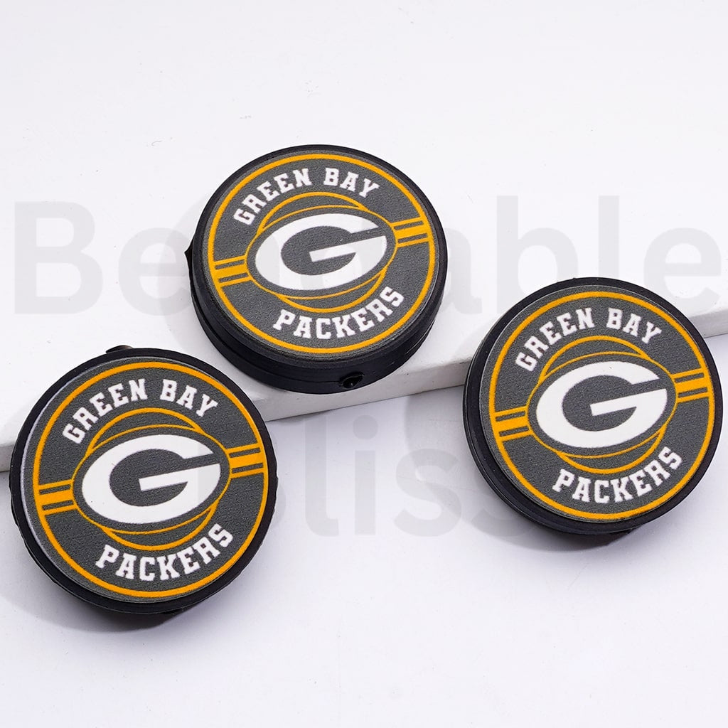 USA America NF Gree Ba Packe Round Football Silicone Beads