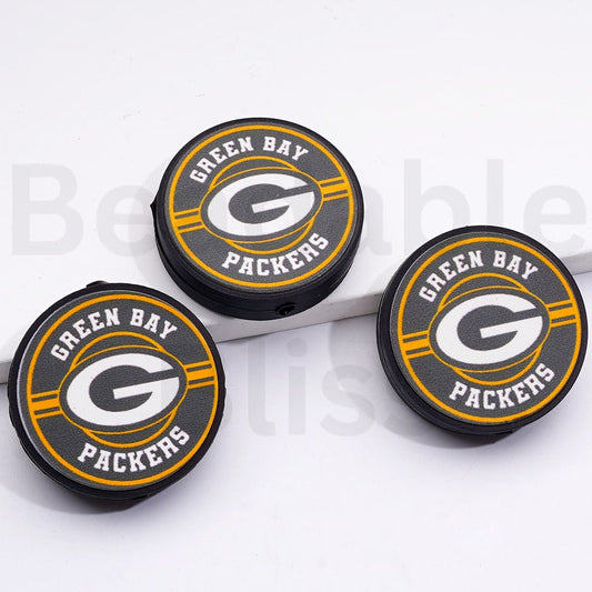USA America NF Gree Ba Packe Round Football Silicone Beads