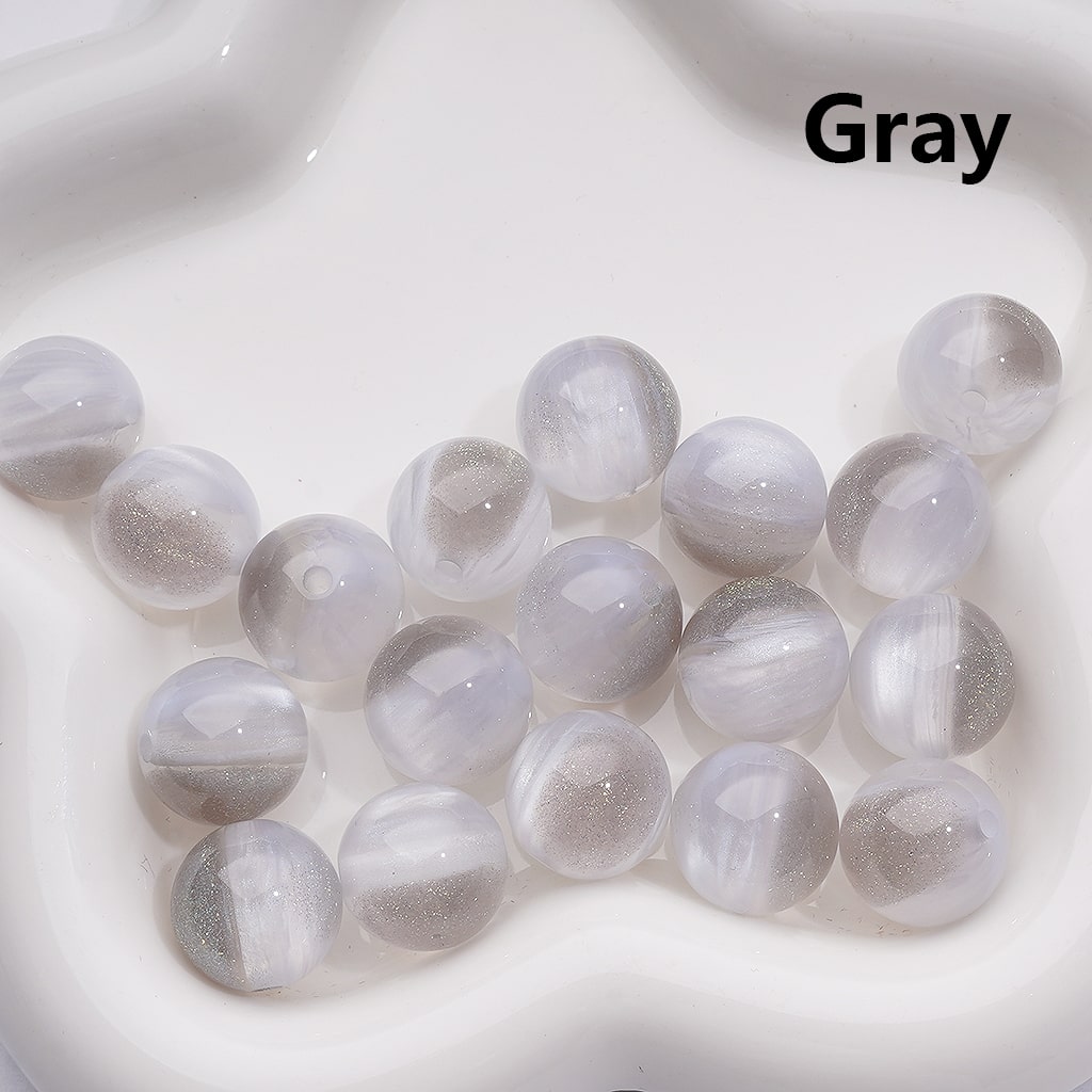 Gold Glitter Double Color Color Changing Round Acrylic Beads, 16MM (Single Color is available for 200pcs(Whole bag))
