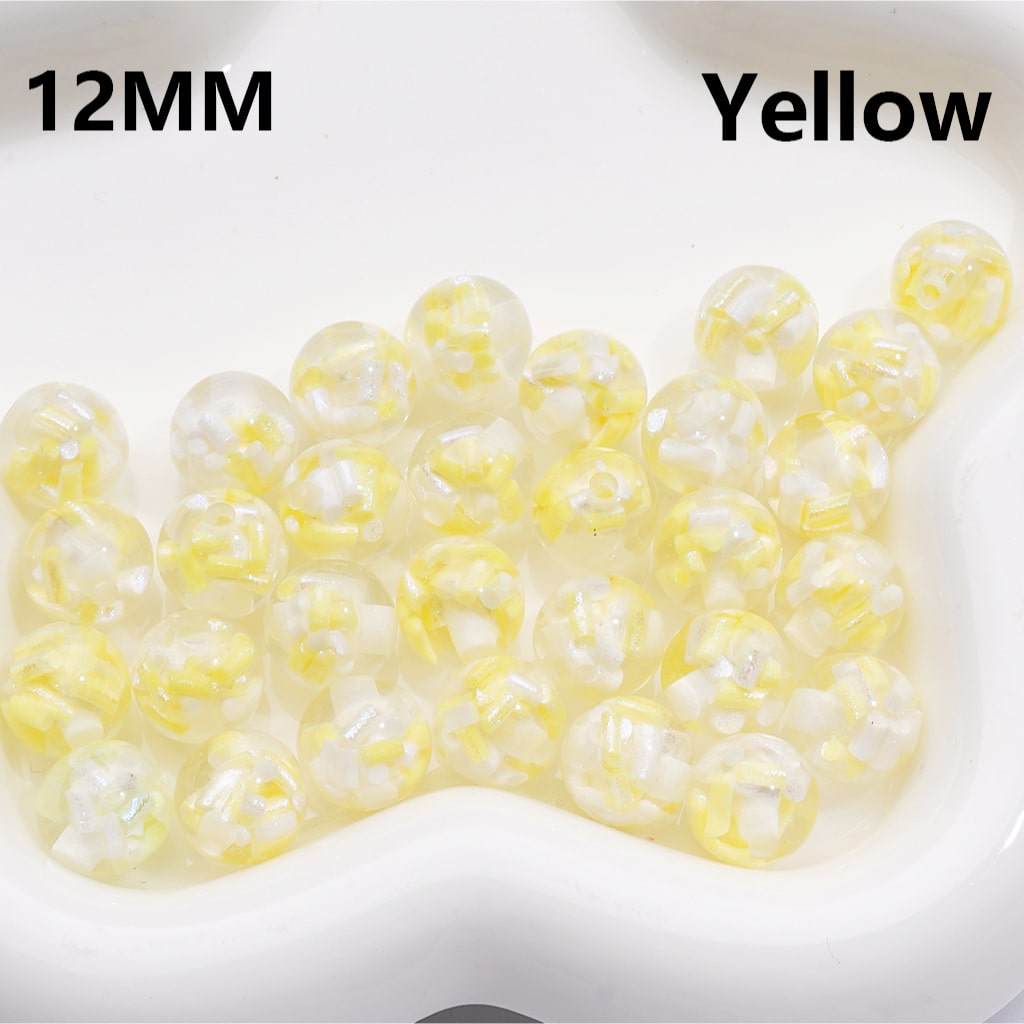Mini Round with Colorful Candy Stick Center Clear Acrylic Beads 12MM (Single Color is available for 200pcs(Whole Bag))