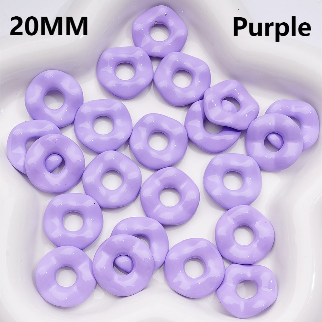 Wave Shape Spacer Acrylic Beads Large Hole Multicolor or Single Shade 20MM
