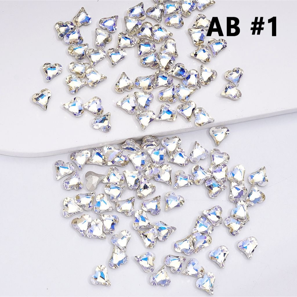 Mini Shiny Heart Charms for Jewelry Making Cute Design, 8*9MM