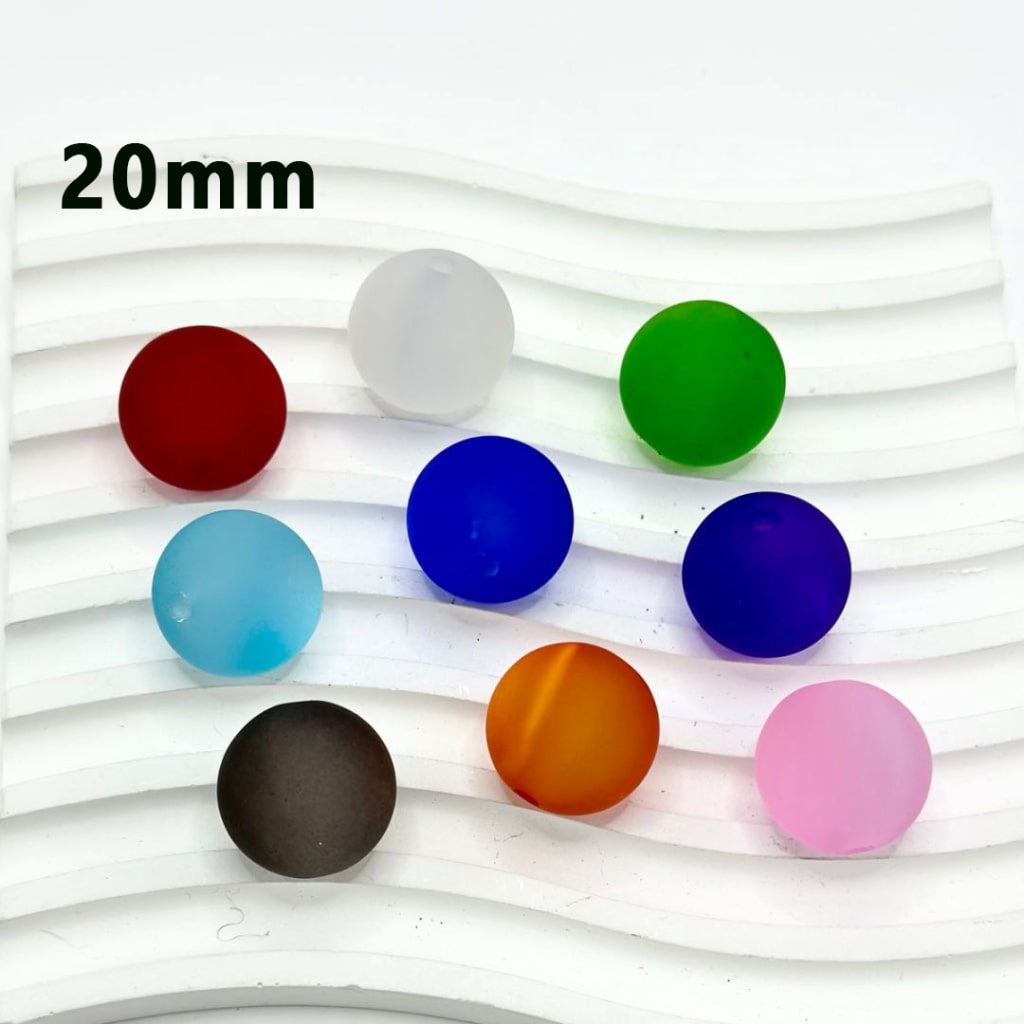 Colorful Frosted Matte Cat Eye Style Round Acrylic Beads, 20MM, Please Read the Description