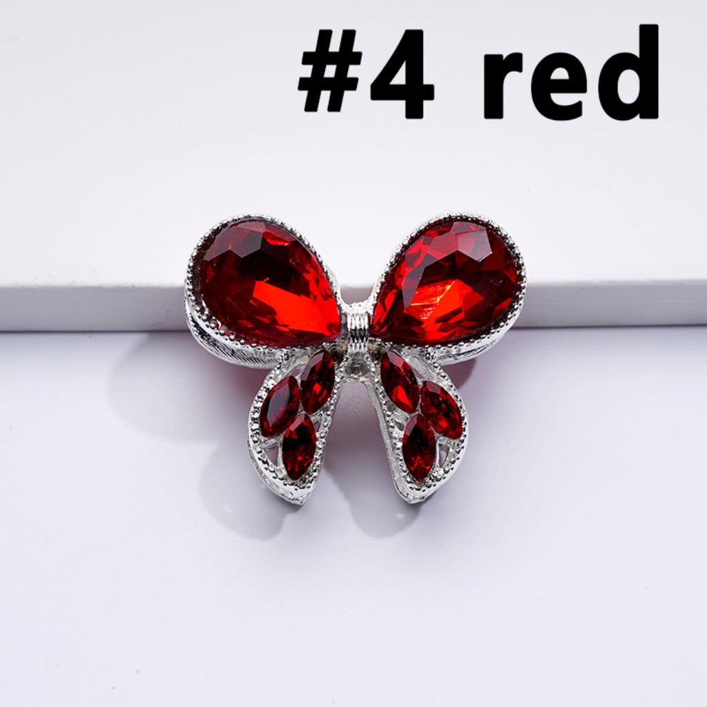 Silver Delicate Fancy Alloy Bowknot with Colorful Shiny Rhinestones Beads, Around 31*26MM