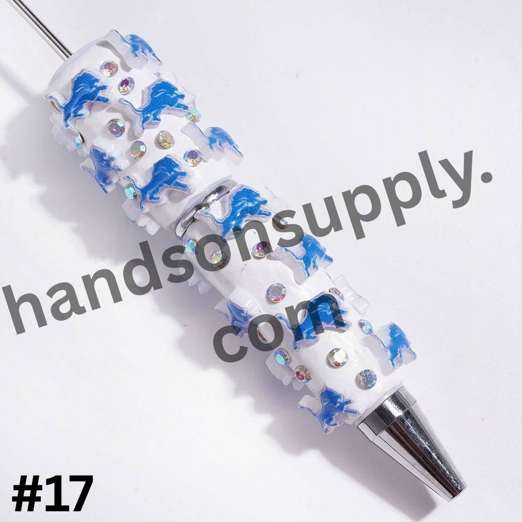 NY American Football Baseball Team Designs with Sparkling AB Rhinestones Beadable Clay Pens