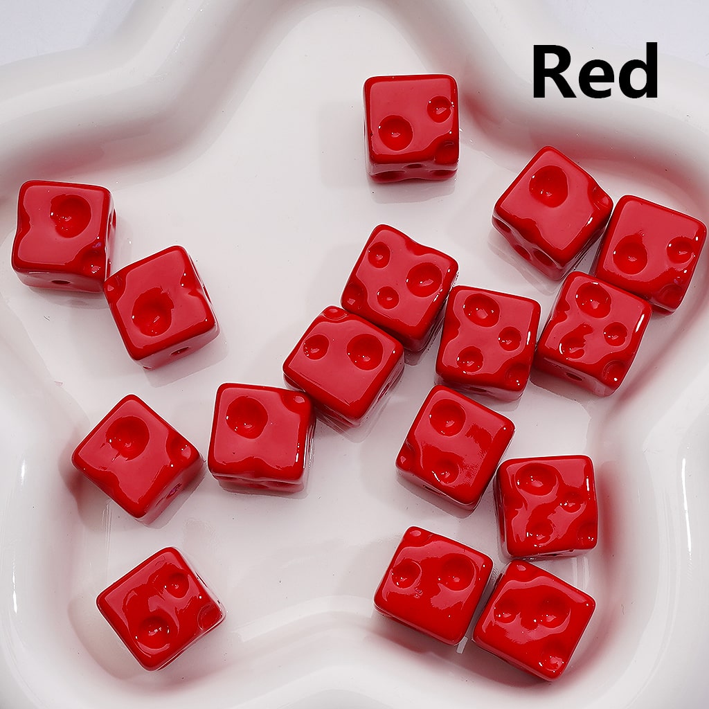 Cheese Cube Square Acrylic Beads Solid Color 14MM (Single Color is available for 200pcs Whole bag)