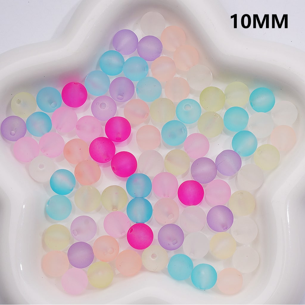 Multi-Color Translucent Frosted Matte Round Acrylic Beads 10MM, (Single Color is available for 900pcs(Whole bag))