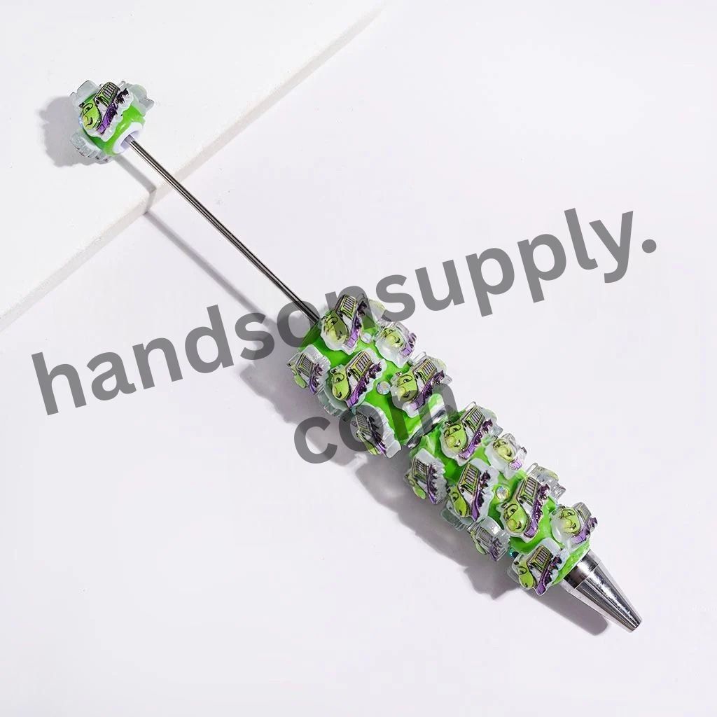 Adorable Sports Car Plumber Character with Sparkling AB Rhinestones Beadable Clay Pens, Multi-Color