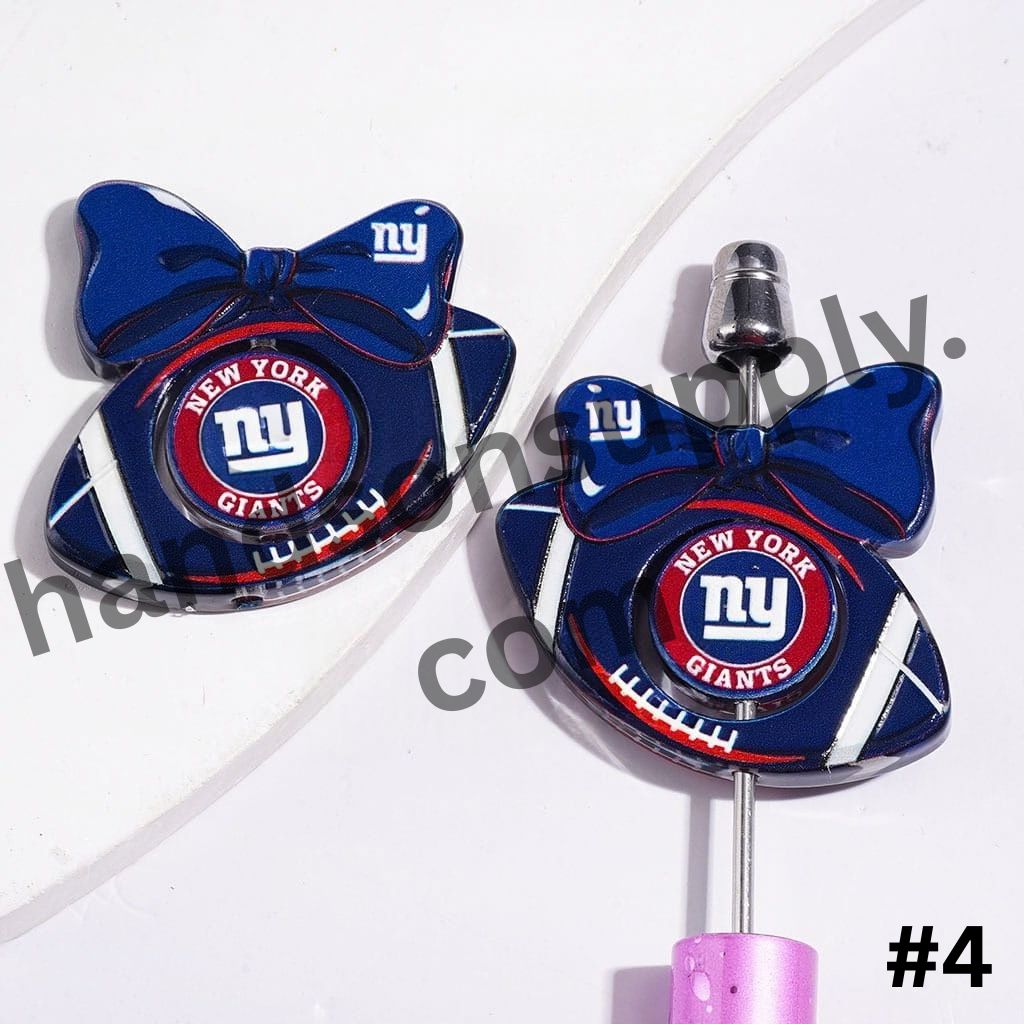Sporty American Football Shape with Bowtie Collection Set  Series Acrylic Beads, Update Other Style Later |  (Please Read the Description)