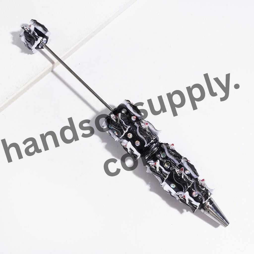 Classic Cartoon Villain Character Series with Sparkling AB Rhinestones Design Beadable Clay Pen