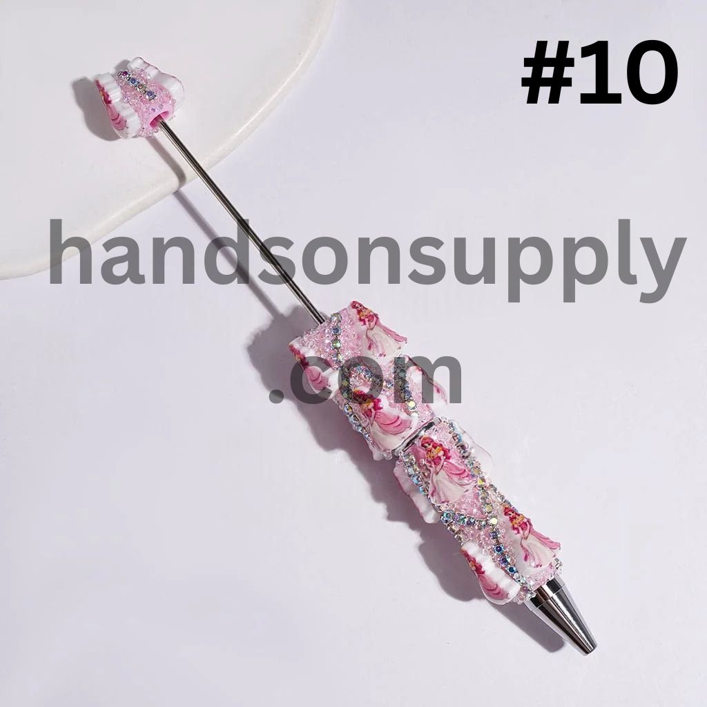 Classic Animated Princess Character series with Sparkling AB Rhinestone Chains & Clear Cone Rhinestones Accents Beadable Sugar Pens