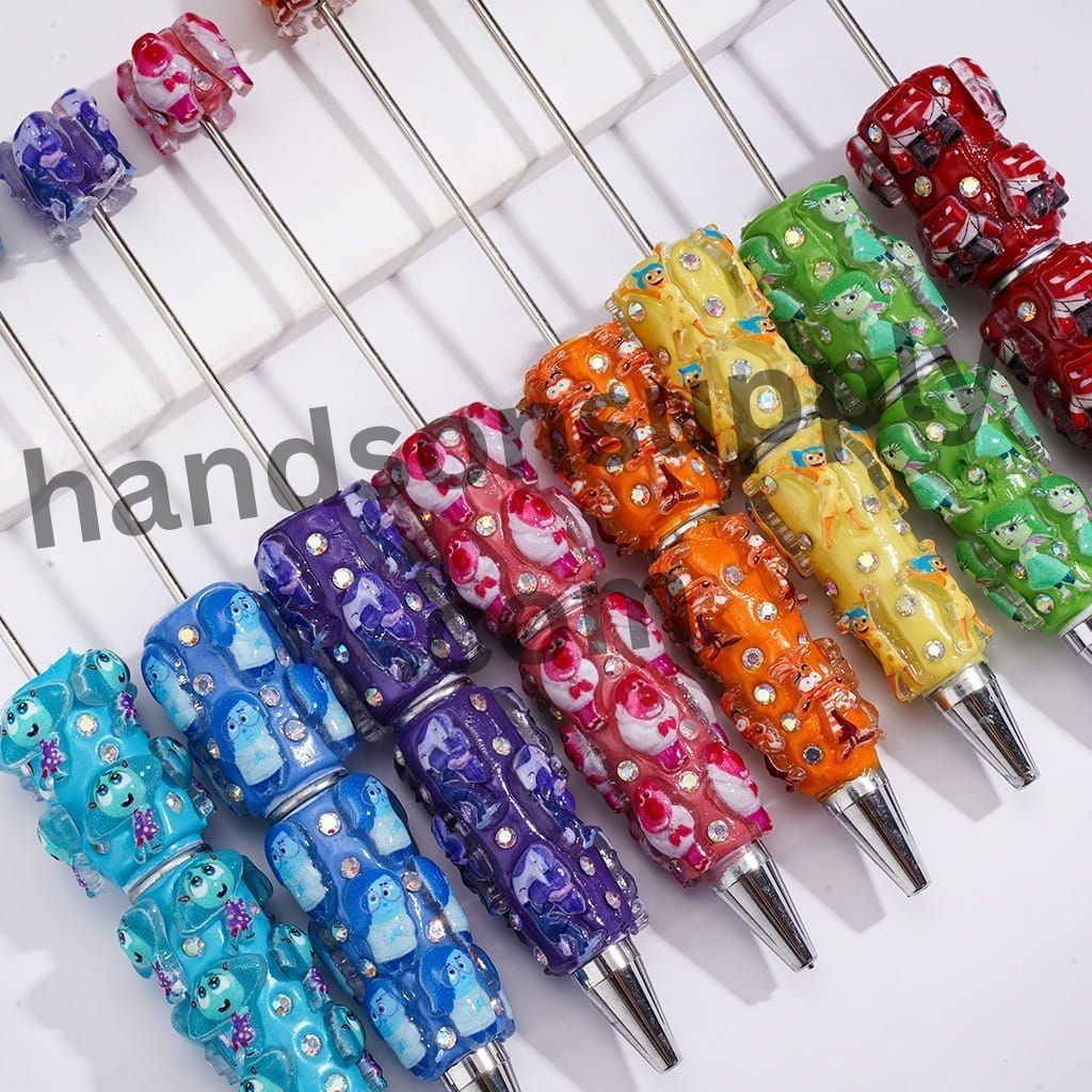 Adorable Five Emotions Mind Character Series, Multi-Color Beadable Clay Pens