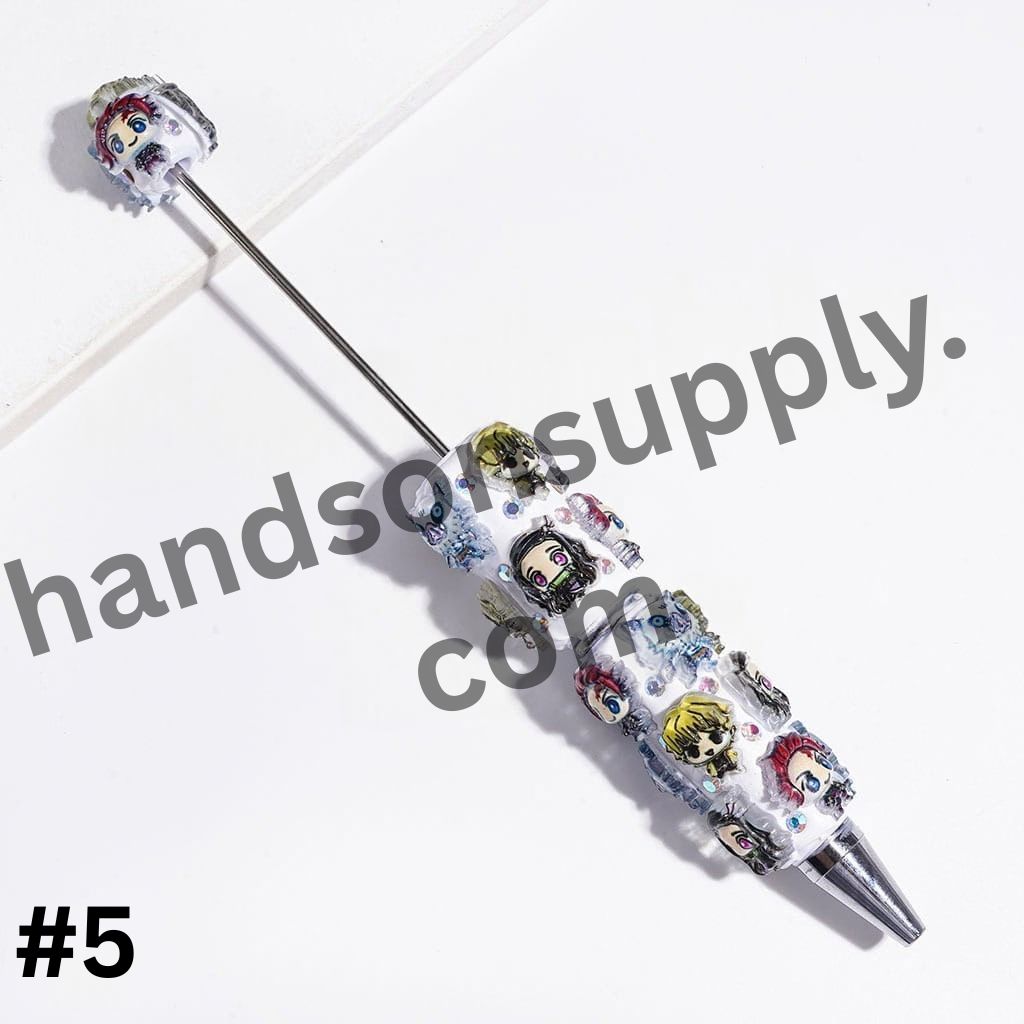 Cute Japanese Cosplay Cartoon Character Series with Sparkling AB Rhinestone Beadable Clay Pens