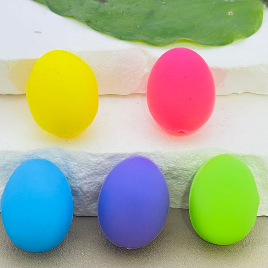 Easter 3D Multi-Color Eggs Silicone Focal Beads