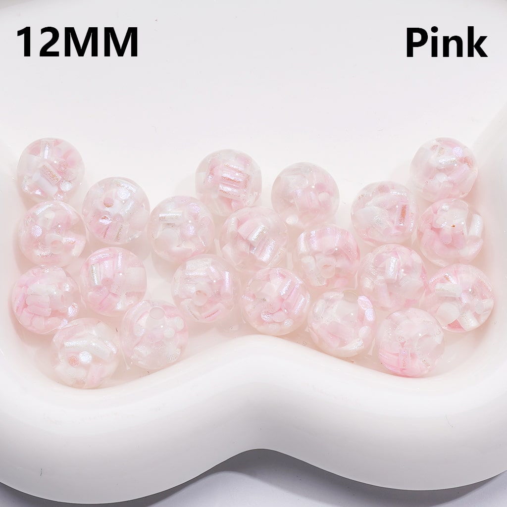 Mini Round with Colorful Candy Stick Center Clear Acrylic Beads 12MM (Single Color is available for 200pcs(Whole Bag))