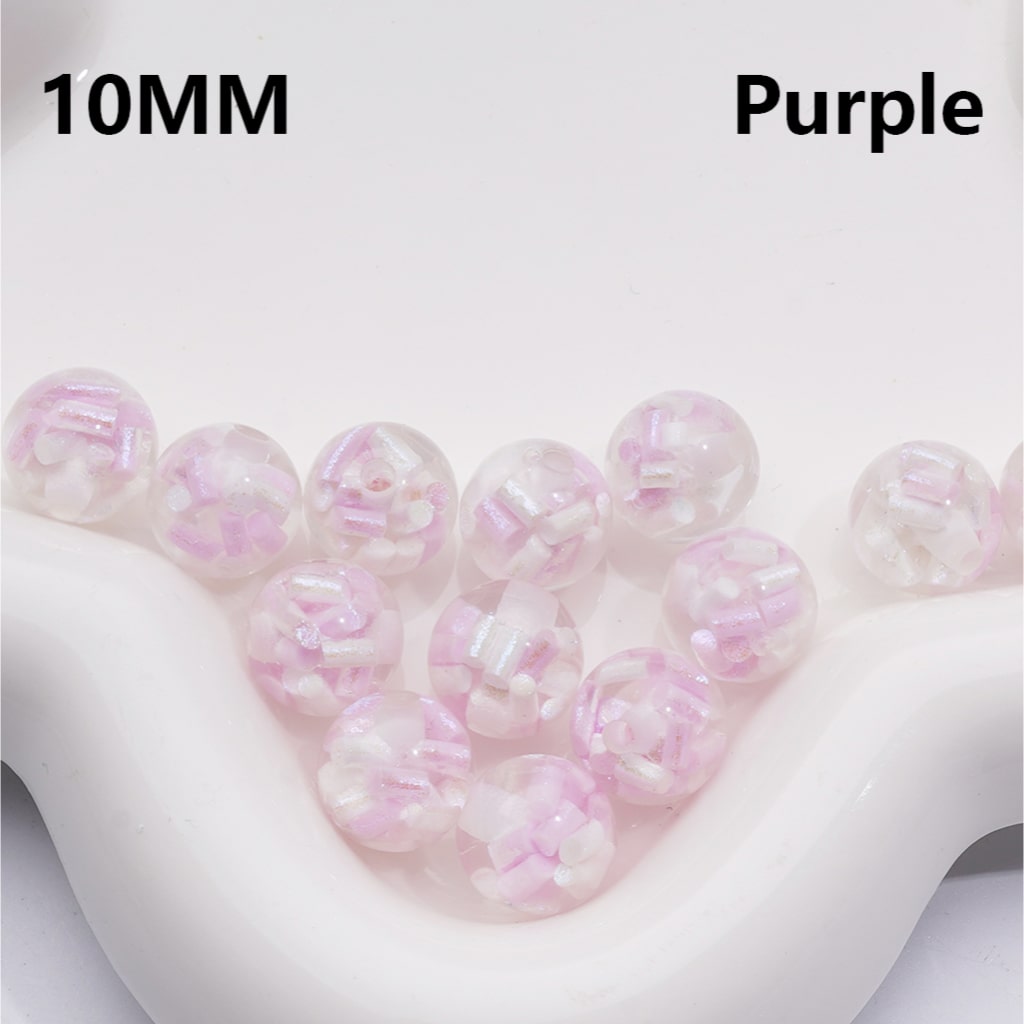 Shiny Colorful Candy Stick Clear Single Color Round Acrylic Waist Beads for Jewelry Making 10mm Random Mix