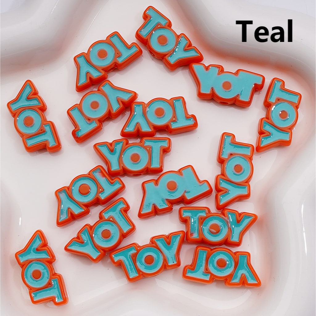 TOY Letters Cute Acrylic Beads 25*12MM (Single Color is available for 200pcs Whole bag)